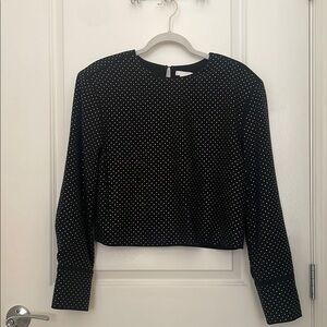 H&M Black Polka Dot/Rhinestones Women's Top 🖤